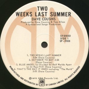 Two Weeks Last Summer Canada 1st side 1 label